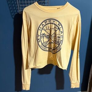 Yellow Graphic Long Sleeve Top